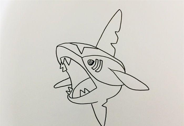 巨齿鲨怎么画_动物简笔画_简笔画大全