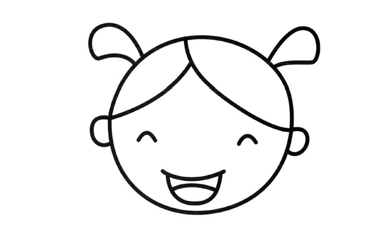 小女孩简笔画画法