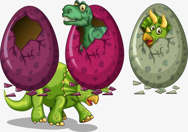关键词 : 矢量素材,彩色,恐龙蛋,破壳而出,恐龙宝宝