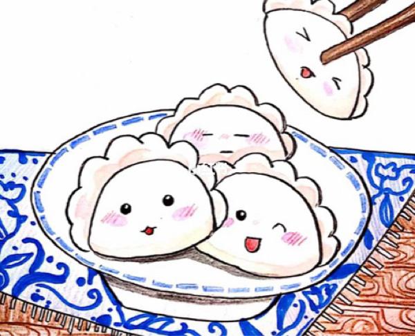 儿童创意画 饺子09_饺子_儿童创意画_简笔画_教程_简笔画教程_母婴