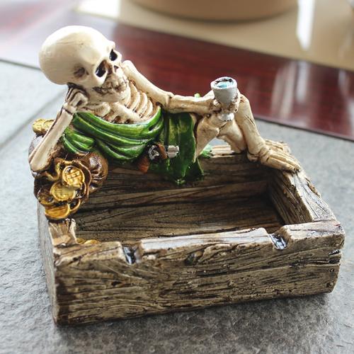 包邮创意个性时尚烟灰缸装饰复古摆设摆件礼品礼物骷髅头烟灰缸
