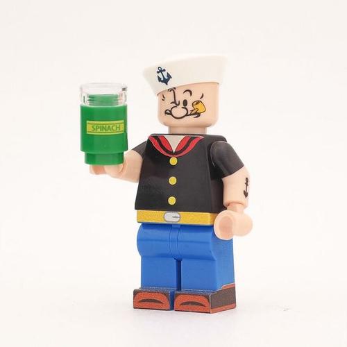 台湾代购 正品lego乐高人偶第三方印刷 大力水手菠菜配件 不包邮-淘宝