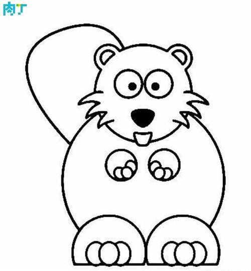 可爱的卡通小海狸简笔画 幼儿创意diy卡通画