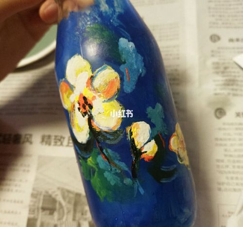 丙烯颜料手绘玻璃花瓶