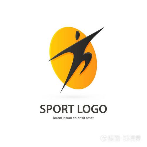 矢量设计标志运动剪影.人象形文字, 活跃生活方式抽象图标