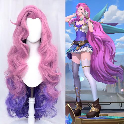 萨勒芬妮11实体硅胶娃娃头像cos鞋周边cos服假发kda蓝色渐变