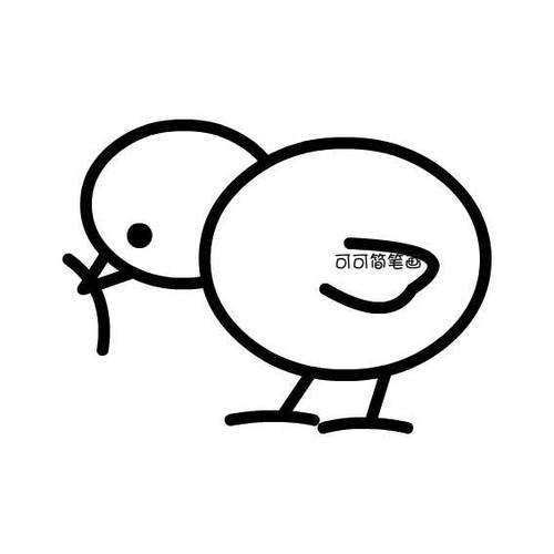 小鸡捉虫简笔画教程