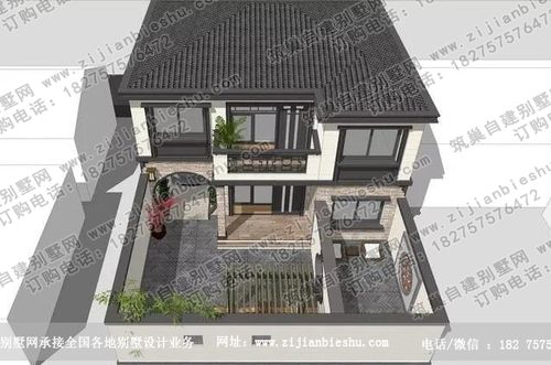 100平方米小户型新中式别墅建筑设计图2层农村房屋图纸