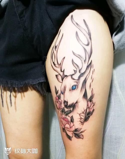 麋鹿_纹身图案手稿图片_小黎的纹身作品集