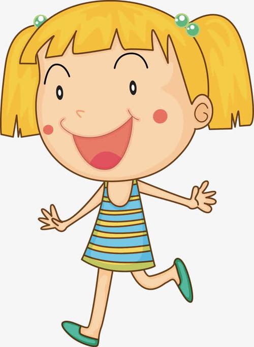 关键词 : 黄色头发,条纹连衣裙,开心,卡通人物
