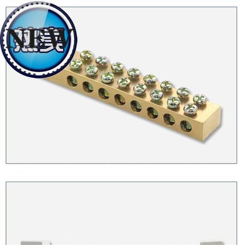 购客汇流排铜排 8位 双排4v位 双八位 接地线铜端子g 零地排 8孔 16孔