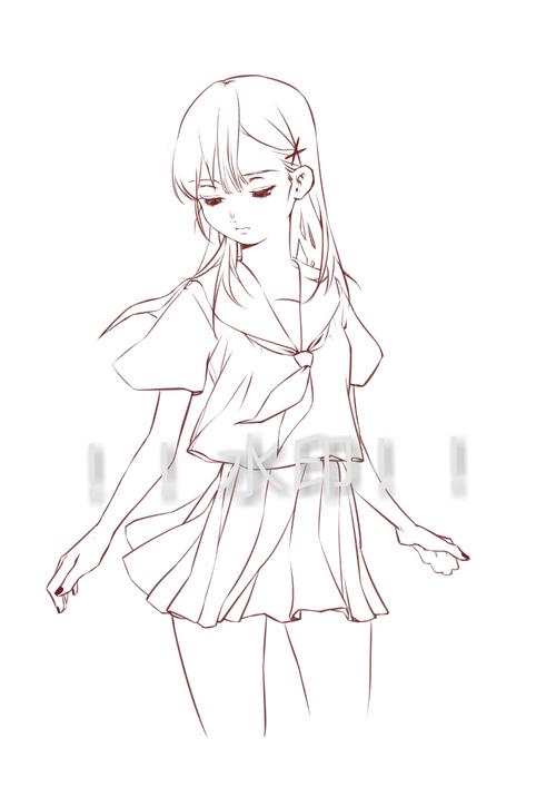 手痒随便画的水手服妹子 没有具体人设 要是不懒 有可能会上色