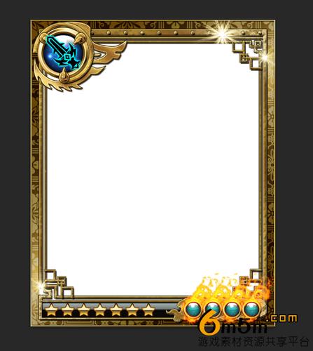 卡牌原画边框分层psd,参考图,美术,6m5m游戏素材