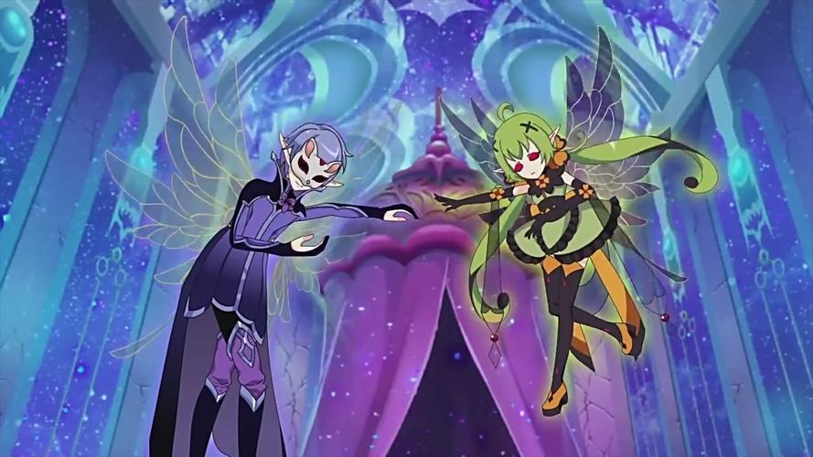 小花仙第三季 左 黑化的紫罗兰精灵王齐格飞 右 黑化的苜蓿草精灵王岚