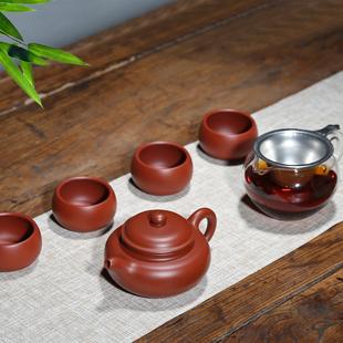 宜兴紫砂壶套壶纯全手工大红袍朱泥壶茶具套装泡茶壶200cc仿古壶