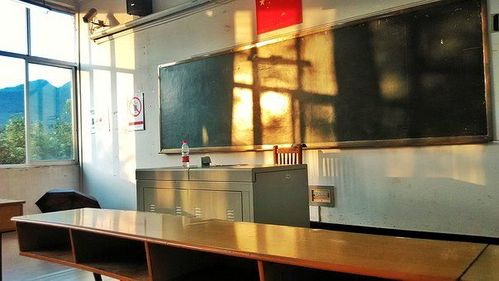 教室, 黄昏, 空, 傍晚