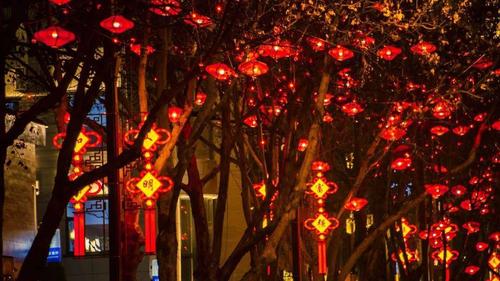 欣赏了流光溢彩的运城市区夜景后新年新气象花灯赏