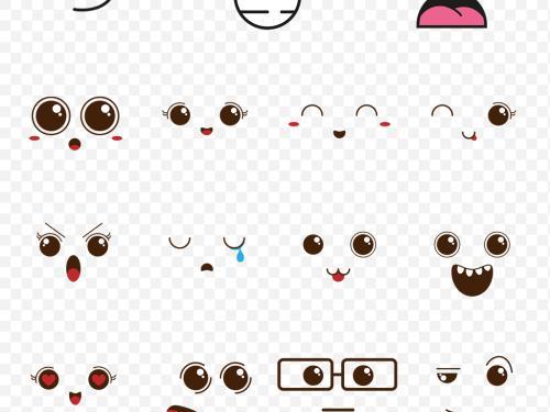 卡通手绘可爱卖萌大眼睛表情免抠素材