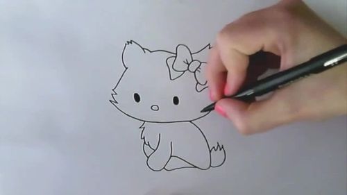 简笔画:乖乖坐着的小猫咪