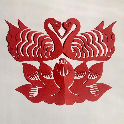 剪纸图案分享 | 对称剪纸 | 天鹅莲_剪纸_窗花_窗花_兴趣爱好_手工