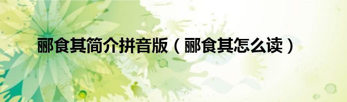 郦食其简介拼音版郦食其怎么读