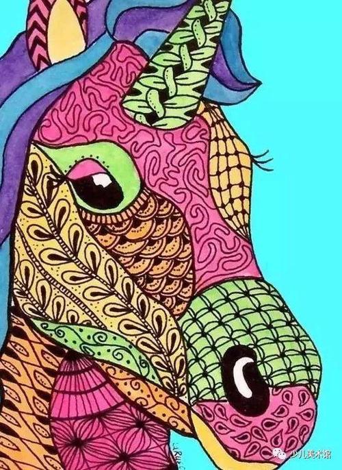 少儿美术装饰画素材:动物主题色彩装饰画