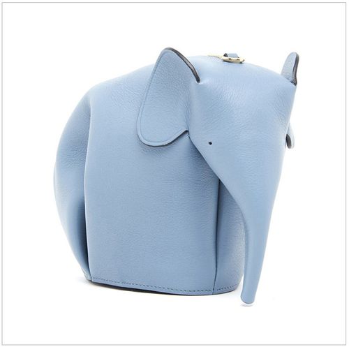 【包税】loewe 罗意威 女士牛皮浅蓝色小象形状单肩斜挎包