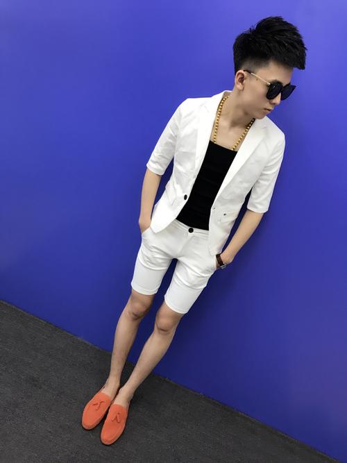 社会精神小伙套装男夏