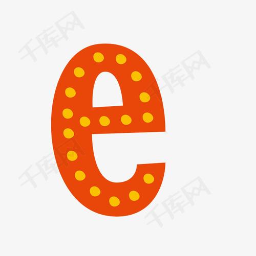卡通波点霓虹灯字母艺术字e