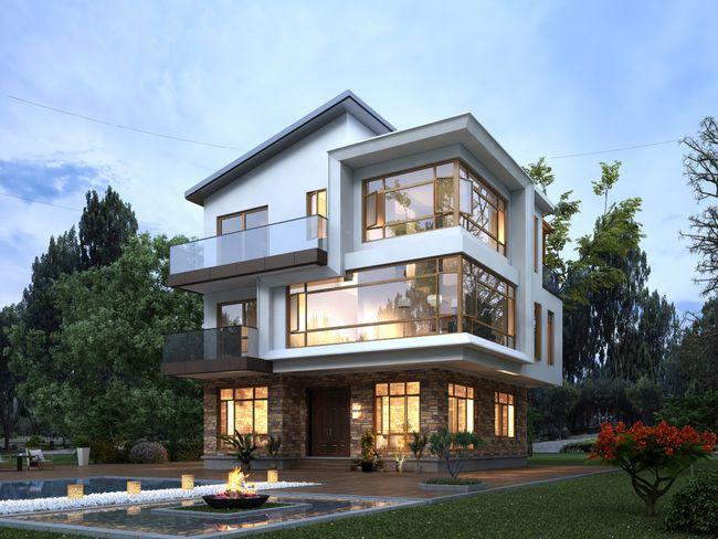 现代风三层别墅自建,小占地也可以有大空间