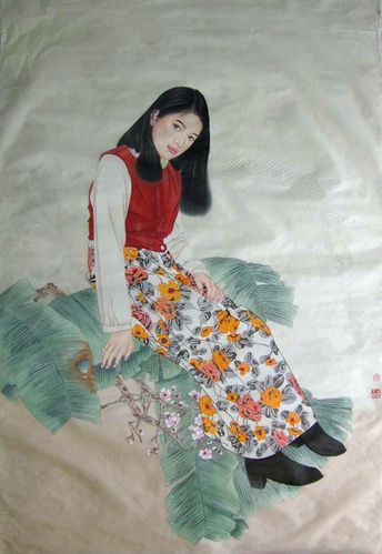 王根生工笔人物画欣赏