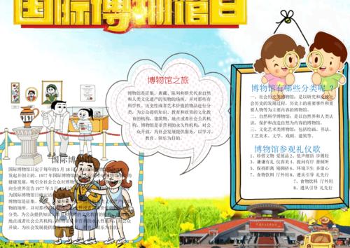 word小报手抄报:小学生国际博物馆日小报手抄报word模板.docx 1页