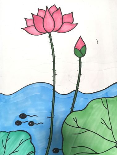 儿童画荷花94_儿童画_荷花_幼儿_文化_绘画