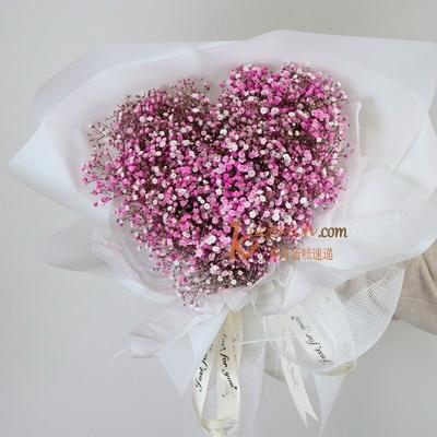 粉色心形满天星花束-,粉色心形满天星花束-好不好,星