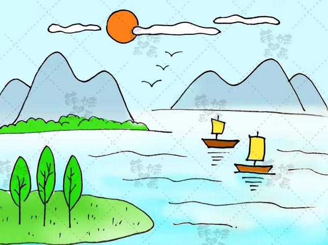 用几根简单的线条就能画出漂亮的风景画简笔画快来试试吧