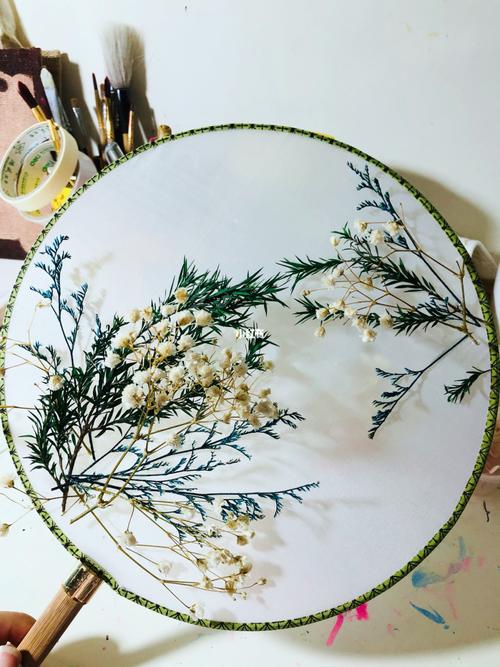 手工制作 《永生花团扇》_团扇_手工制作_永生花_母亲