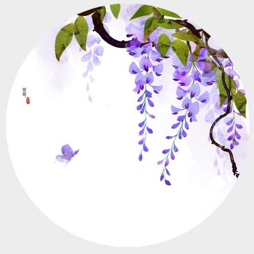 花草,水墨,封面,淡雅,唯美,插画,古风