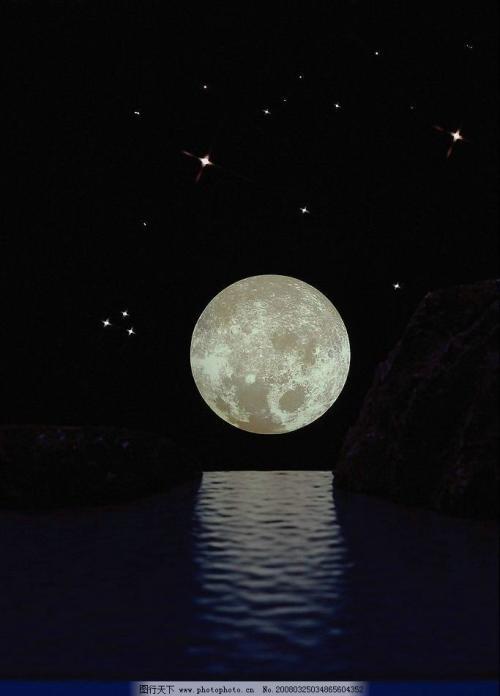 天空月亮星星真实图片