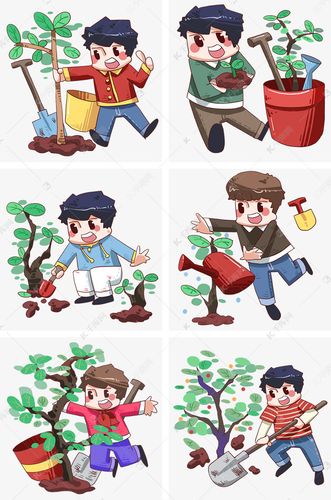 植树节人物插画合集
