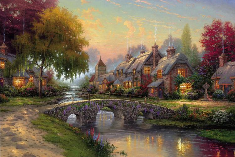 托马斯.金凯德(thomas kinkade)梦幻风格油画作品鉴赏