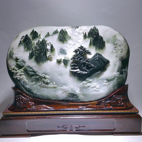 玉雕世家 唯我独尊 江山多娇 独山玉石意境山子中式风水摆件镇宅