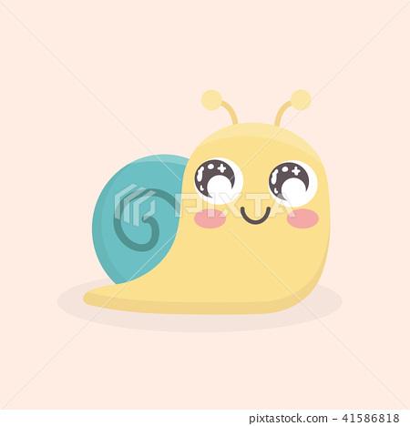 图库插图: cute snail cartoon vector isolated.