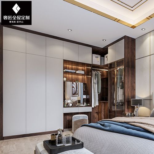 奢匠整体衣柜全屋定制现代流行实木衣帽间卧室开放式衣橱 预定金