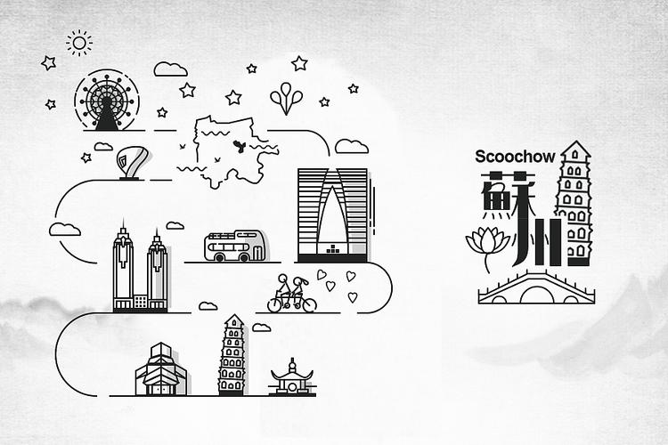 苏州标志性建筑物简笔画