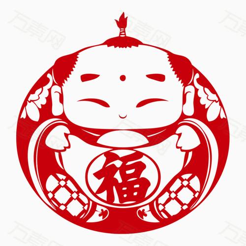 春节红色福字娃娃送福