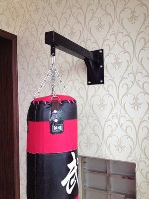 拳击沙袋架 家用沙包架 吊架 吊式沙袋架子 室内吊沙袋 墙体架_黑色