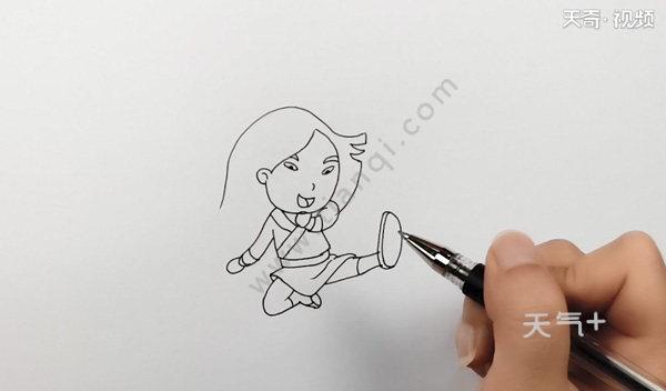 花木兰怎么画简笔画 花木兰简笔画步骤