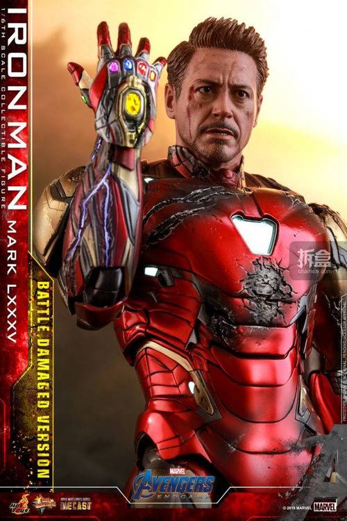 hottoys《复仇者联盟4:终局之战》钢铁侠mark 85 战损版1:6合金人偶