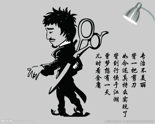 卡通理发海报图片