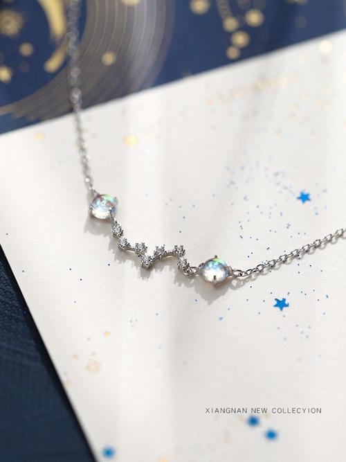 精选好礼韩版简女七星手链项链闺蜜时尚银链小清新ins气质依莲妃礼盒